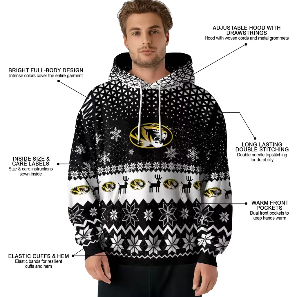 missouri tigers reindeer motif black hoodie latest model missouri tigers reindeer motif black hoodie latest model