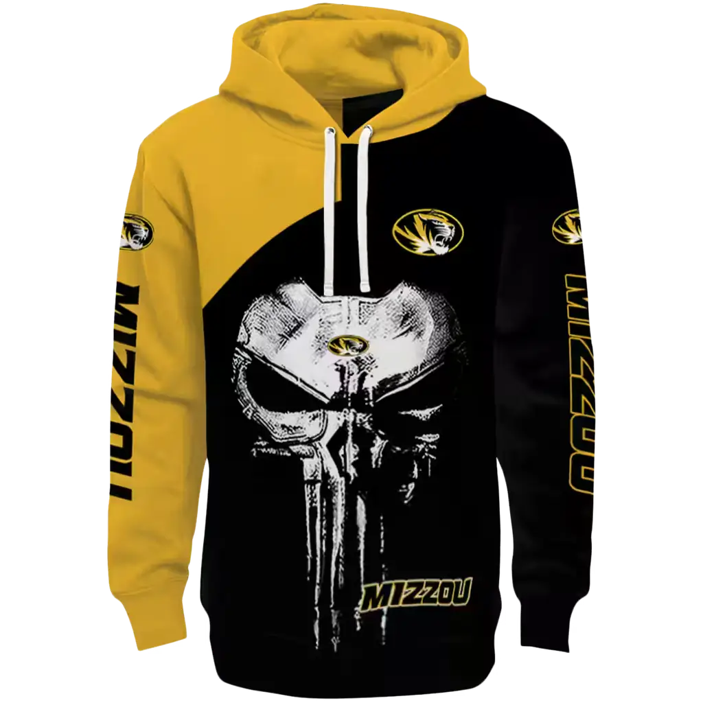 missouri tigers skull punisher gold black hoodie best selling missouri tigers skull punisher gold black hoodie best selling