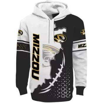 missouri tigers triangular pattern black white hoodie best selling