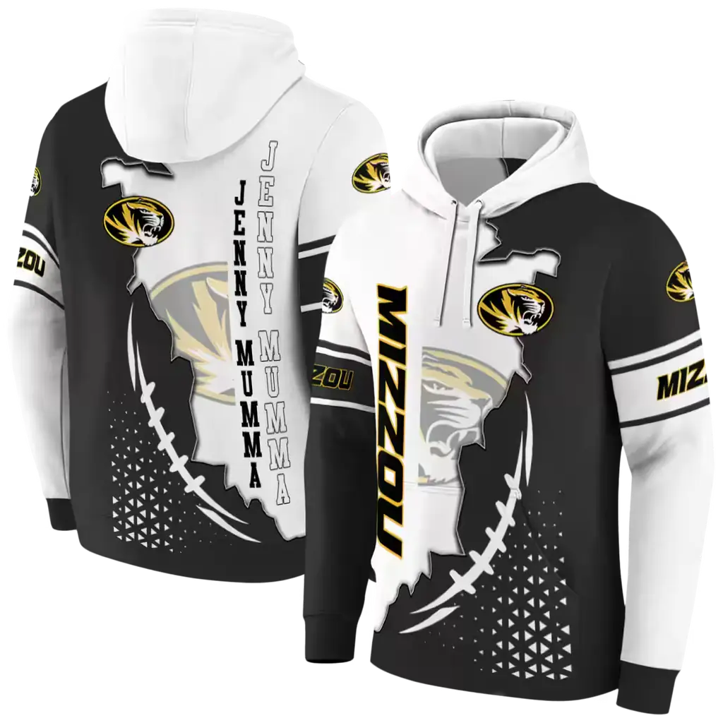 missouri tigers triangular pattern black white hoodie fashion forward missouri tigers triangular pattern black white hoodie fashion forward