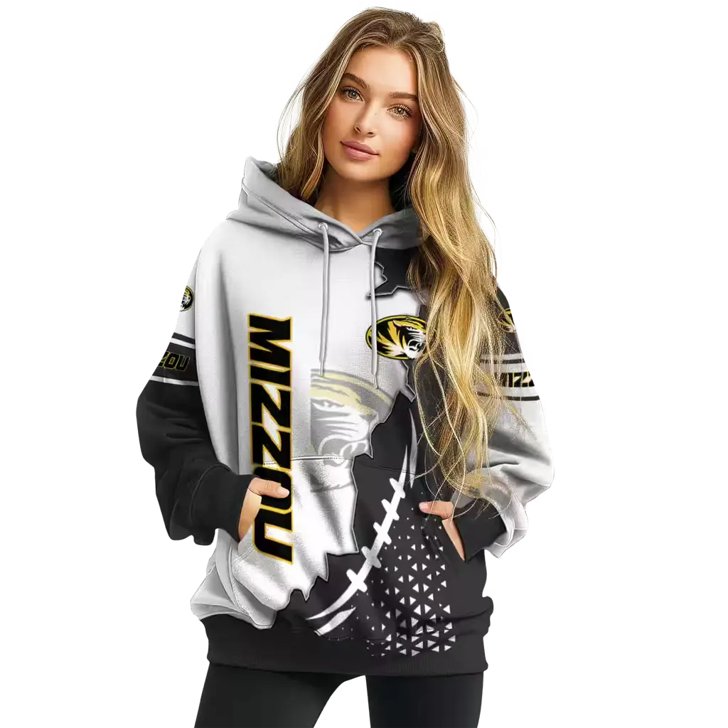 missouri tigers triangular pattern black white hoodie high quality missouri tigers triangular pattern black white hoodie high quality