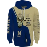 navy midshipmen achmed skull blue hoodie best selling