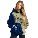 navy midshipmen achmed skull blue hoodie best selling