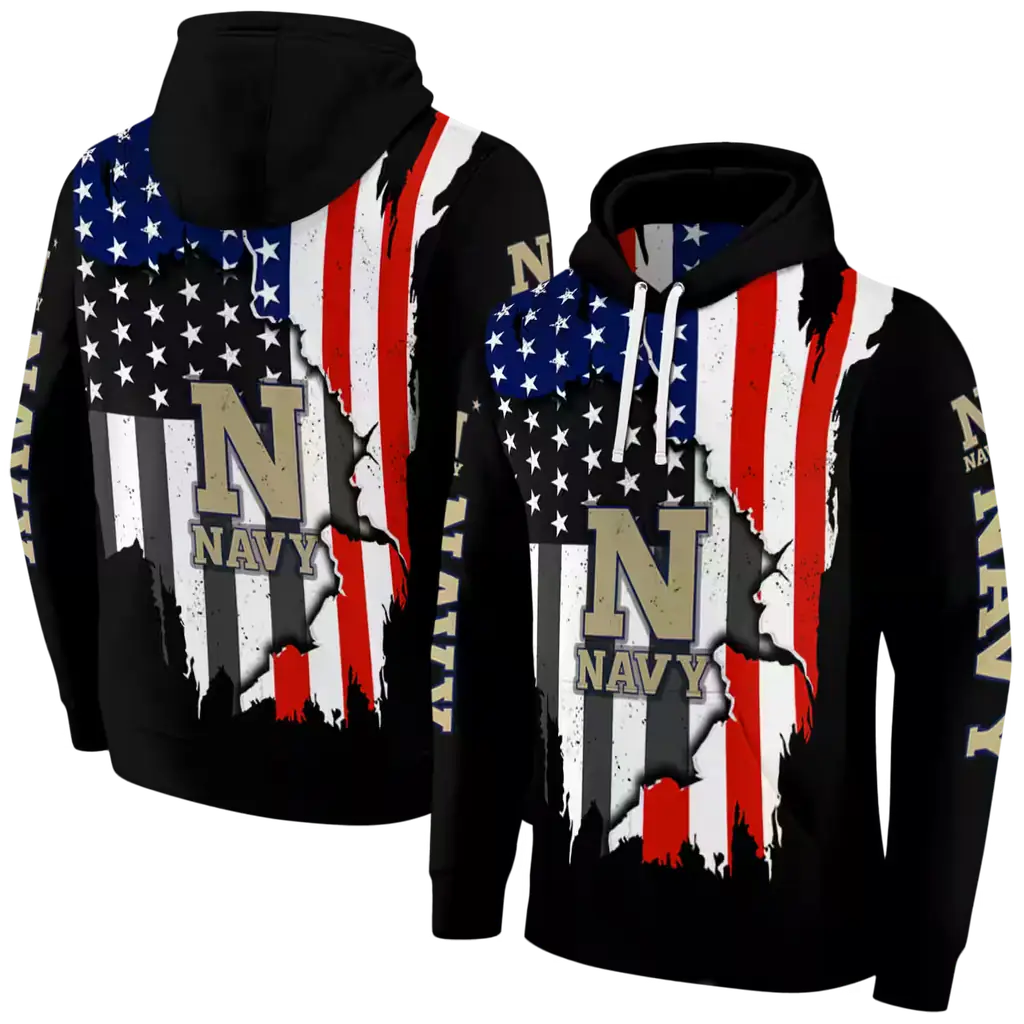 navy midshipmen american pride black hoodie fashion forward navy midshipmen american pride black hoodie fashion forward