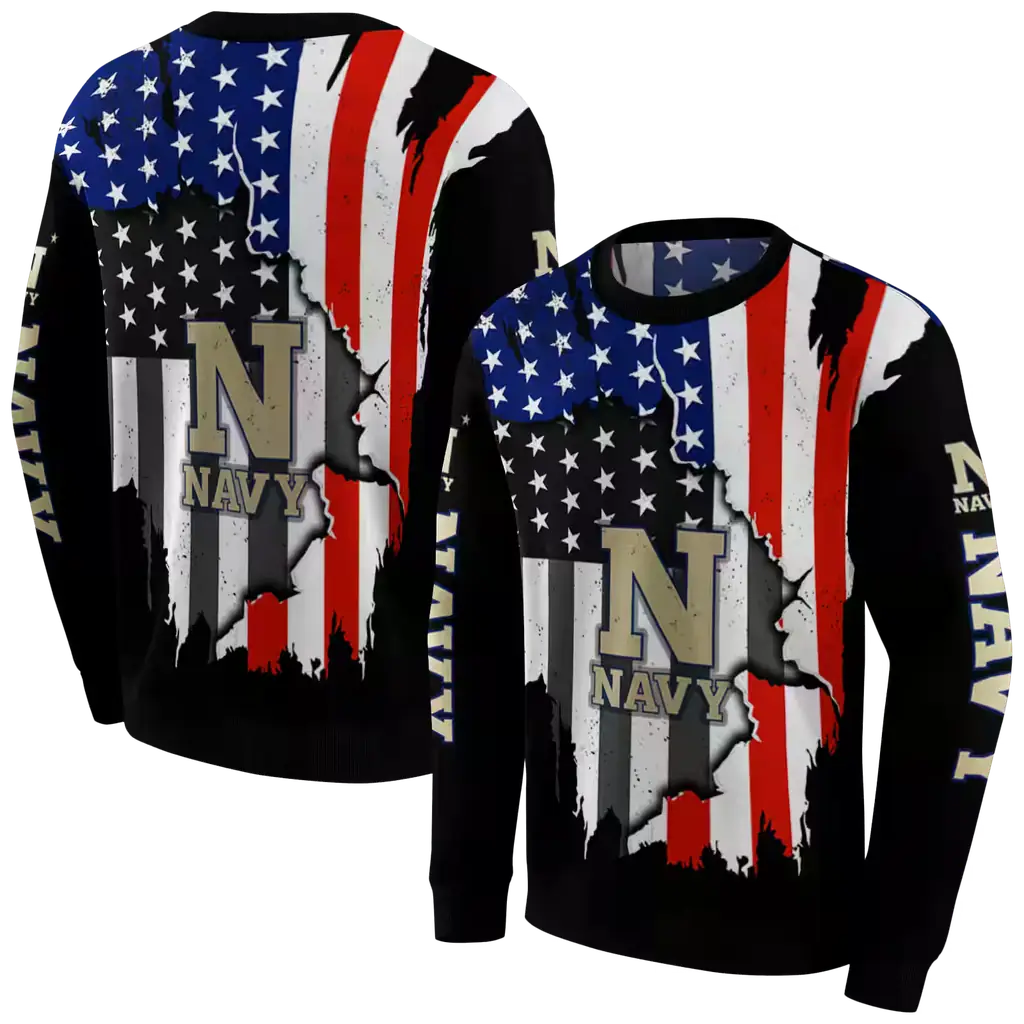 navy midshipmen american pride black hoodie premium grade navy midshipmen american pride black hoodie premium grade
