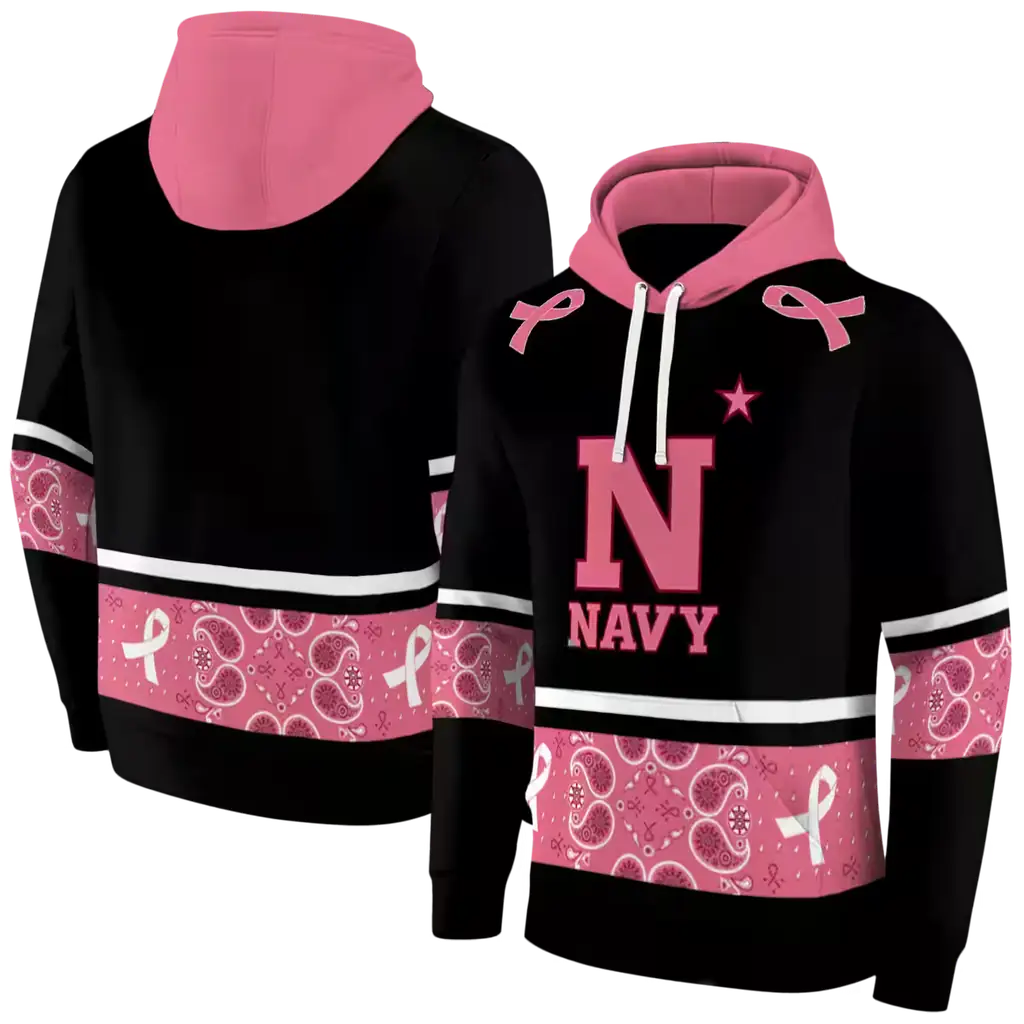 navy midshipmen awareness ribbon black pink hoodie fashion forward navy midshipmen awareness ribbon black pink hoodie fashion forward