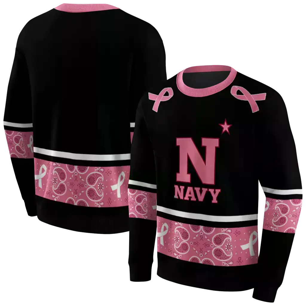 navy midshipmen awareness ribbon black pink hoodie premium grade navy midshipmen awareness ribbon black pink hoodie premium grade