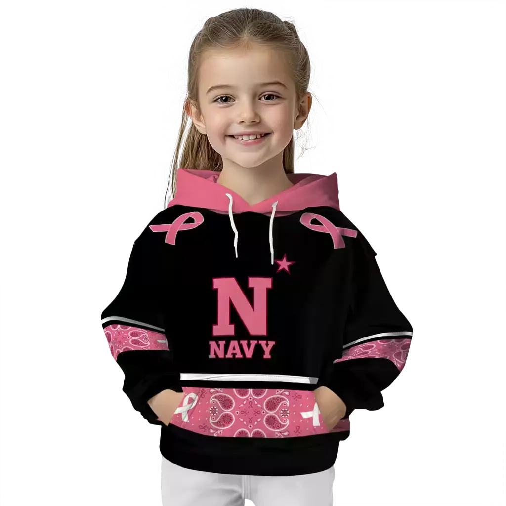 navy midshipmen awareness ribbon black pink hoodie top rated navy midshipmen awareness ribbon black pink hoodie top rated