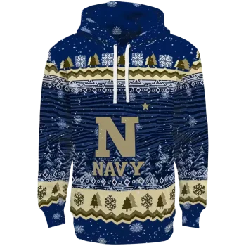 navy midshipmen christmas trees blue hoodie best selling
