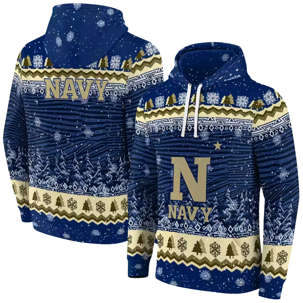 navy midshipmen christmas trees blue hoodie fashion forward navy midshipmen christmas trees blue hoodie fashion forward