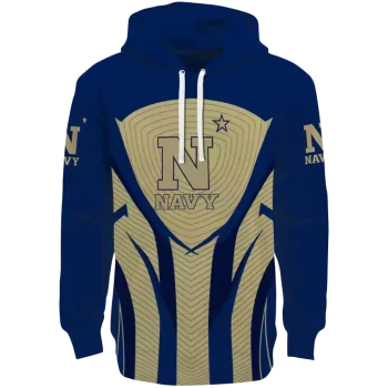 navy midshipmen concentric lines blue black hoodie best selling