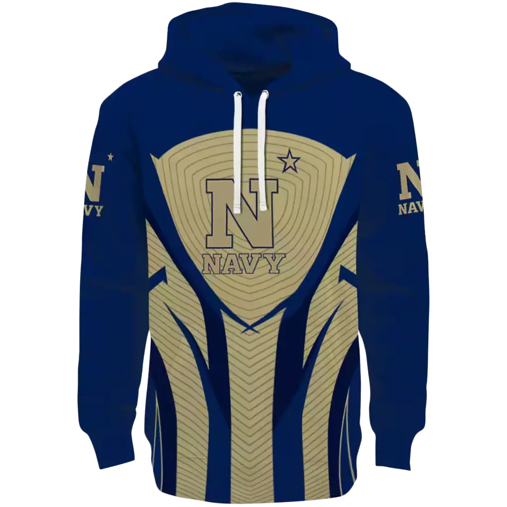 navy midshipmen concentric lines blue black hoodie best selling navy midshipmen concentric lines blue black hoodie best selling