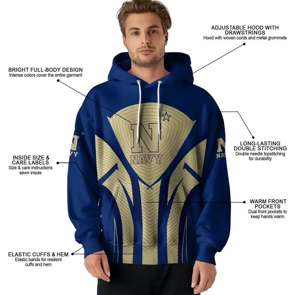 navy midshipmen concentric lines blue black hoodie latest model navy midshipmen concentric lines blue black hoodie latest model