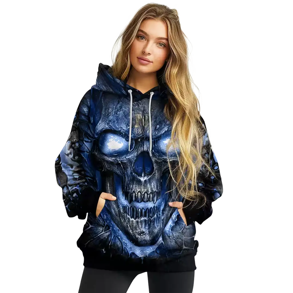 navy midshipmen demonic skull blue black hoodie high quality navy midshipmen demonic skull blue black hoodie high quality