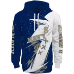 navy midshipmen dynamic slash blue white hoodie best selling