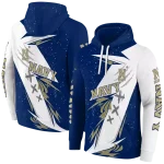 navy midshipmen dynamic slash blue white hoodie best selling