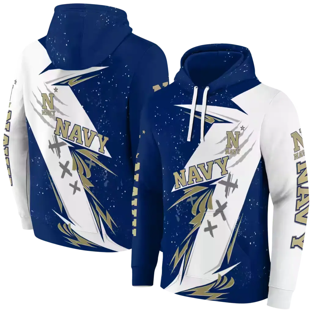 navy midshipmen dynamic slash blue white hoodie fashion forward navy midshipmen dynamic slash blue white hoodie fashion forward