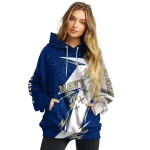 navy midshipmen dynamic slash blue white hoodie best selling