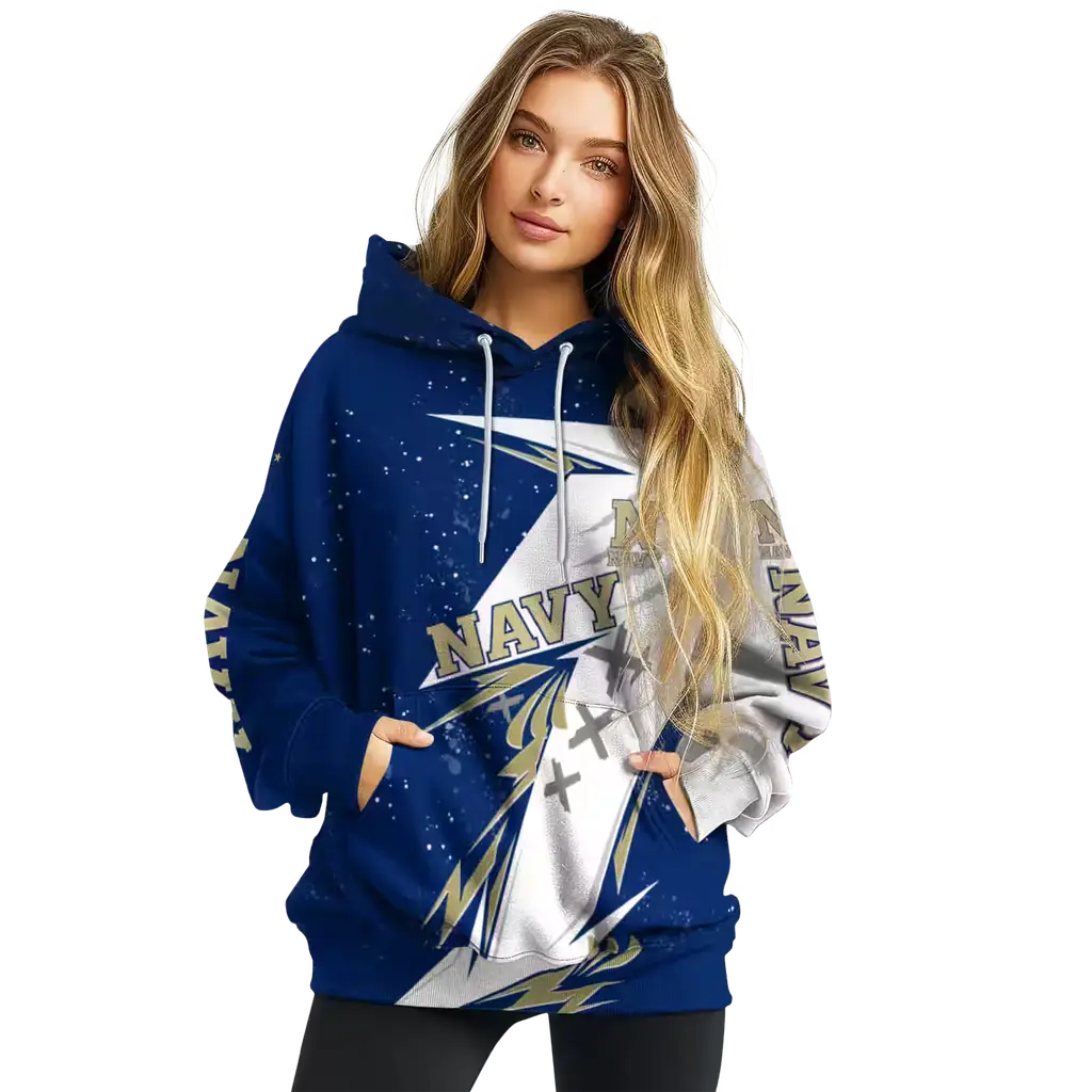 navy midshipmen dynamic slash blue white hoodie high quality navy midshipmen dynamic slash blue white hoodie high quality