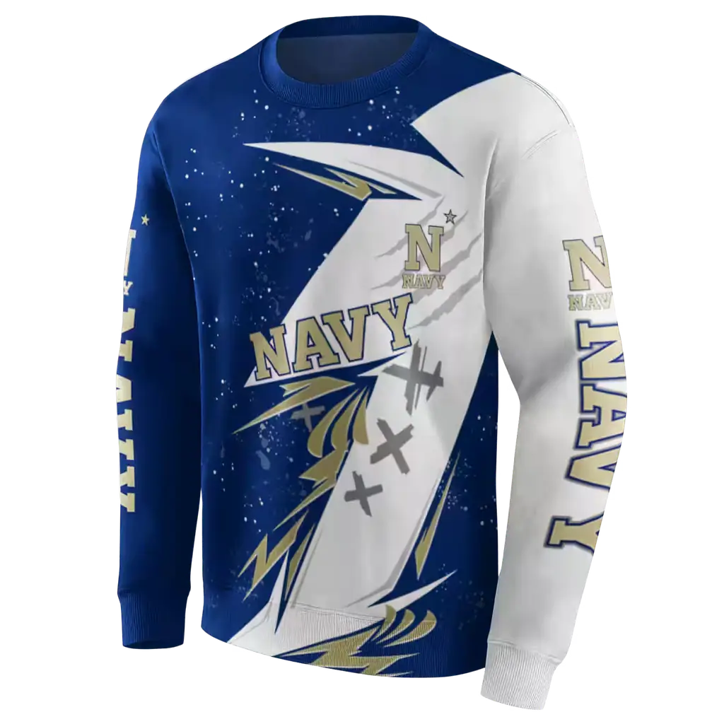 navy midshipmen dynamic slash blue white hoodie new arrival navy midshipmen dynamic slash blue white hoodie new arrival