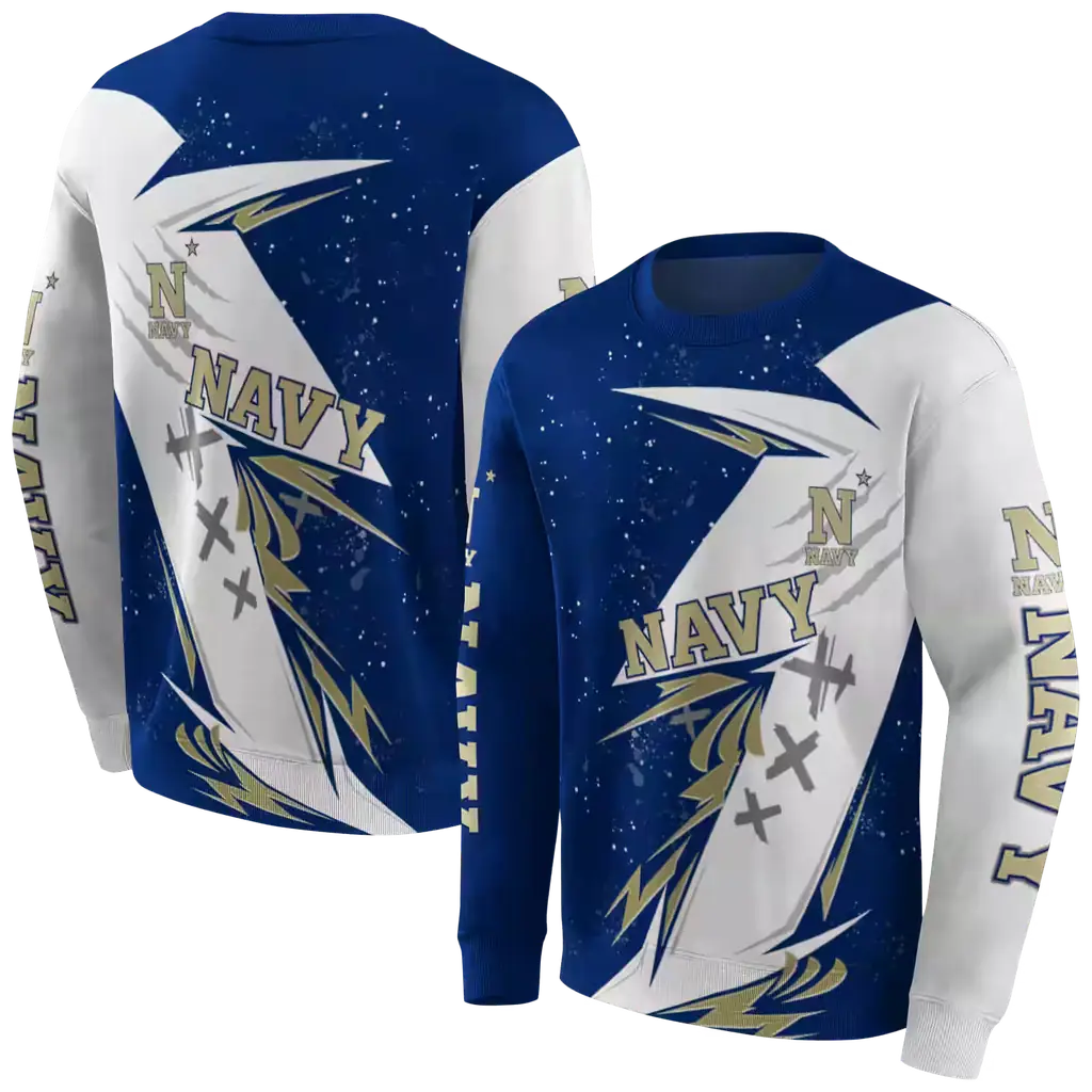 navy midshipmen dynamic slash blue white hoodie premium grade navy midshipmen dynamic slash blue white hoodie premium grade