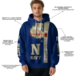 navy midshipmen football heartbeat blue hoodie best selling