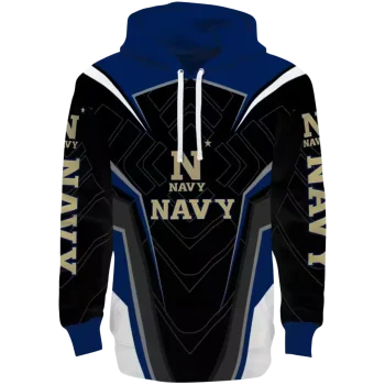 navy midshipmen futuristic pattern blue black hoodie best selling