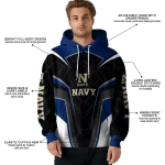 navy midshipmen futuristic pattern blue black hoodie best selling