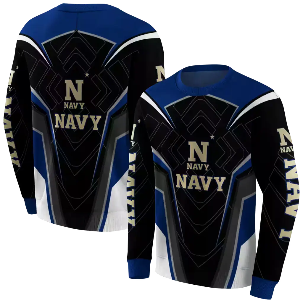 navy midshipmen futuristic pattern blue black hoodie premium grade navy midshipmen futuristic pattern blue black hoodie premium grade