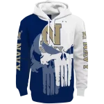 navy midshipmen graphic punisher blue white hoodie best selling