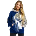 navy midshipmen graphic punisher blue white hoodie best selling