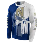 navy midshipmen graphic punisher blue white hoodie best selling