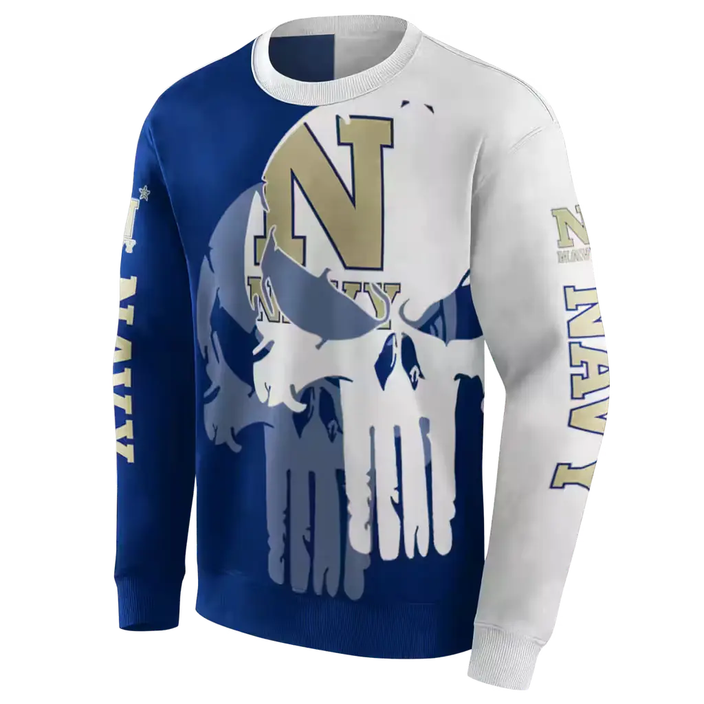 navy midshipmen graphic punisher blue white hoodie new arrival navy midshipmen graphic punisher blue white hoodie new arrival