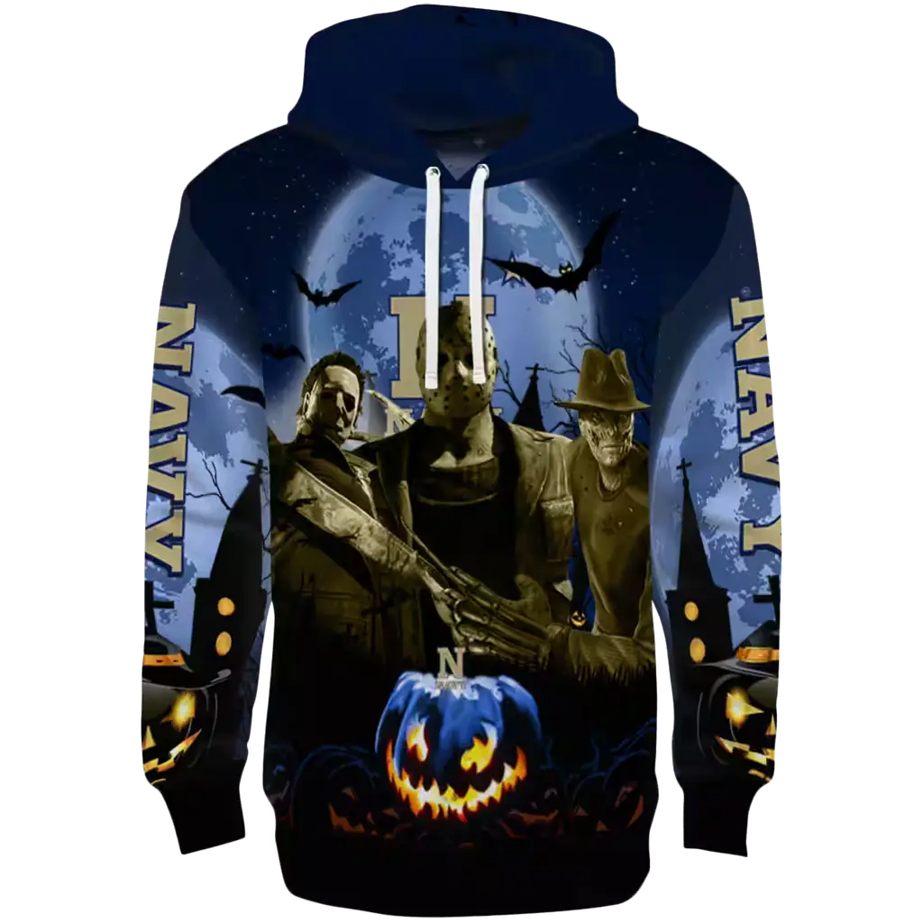 navy midshipmen halloween vibes blue black hoodie best selling navy midshipmen halloween vibes blue black hoodie best selling