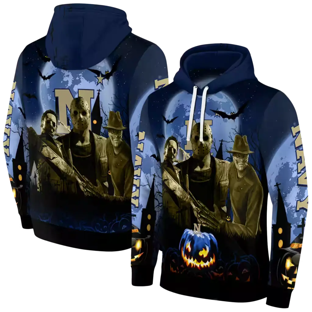 navy midshipmen halloween vibes blue black hoodie fashion forward navy midshipmen halloween vibes blue black hoodie fashion forward