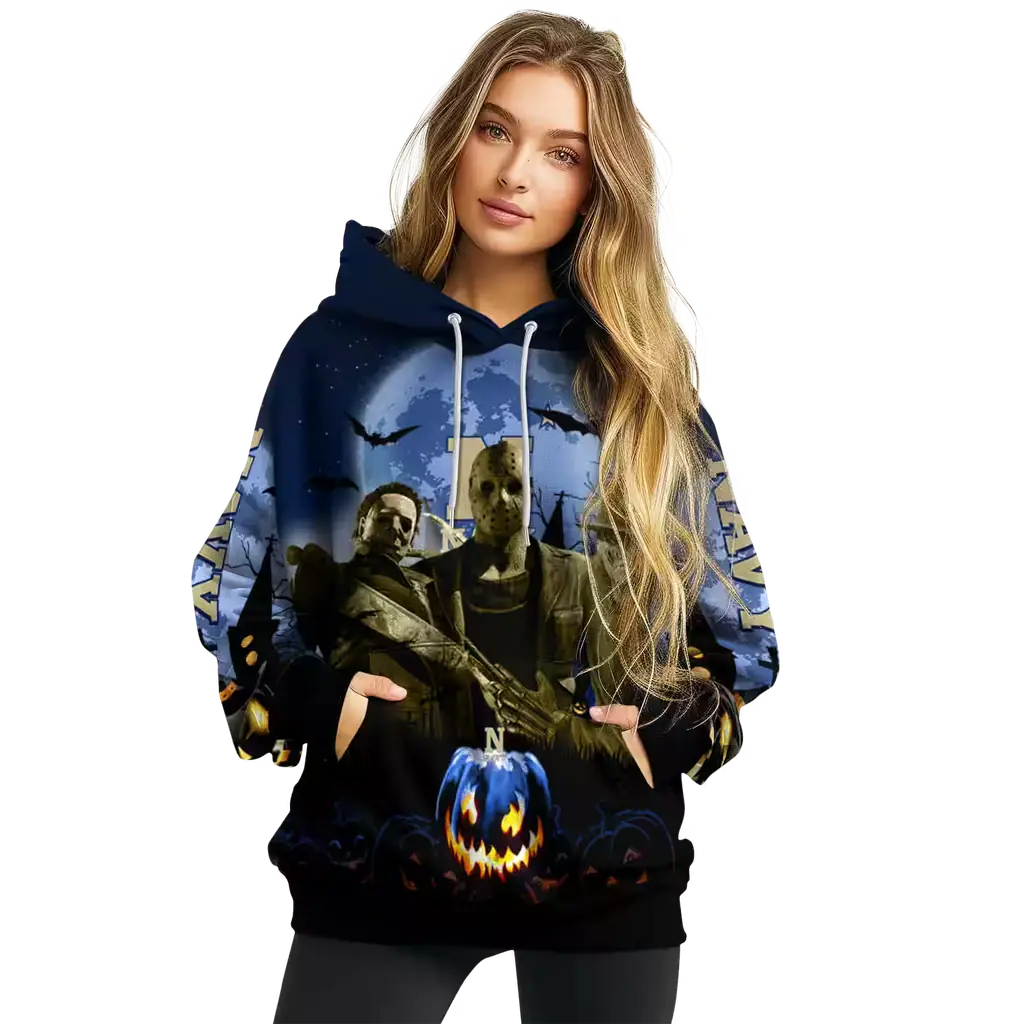 navy midshipmen halloween vibes blue black hoodie high quality navy midshipmen halloween vibes blue black hoodie high quality
