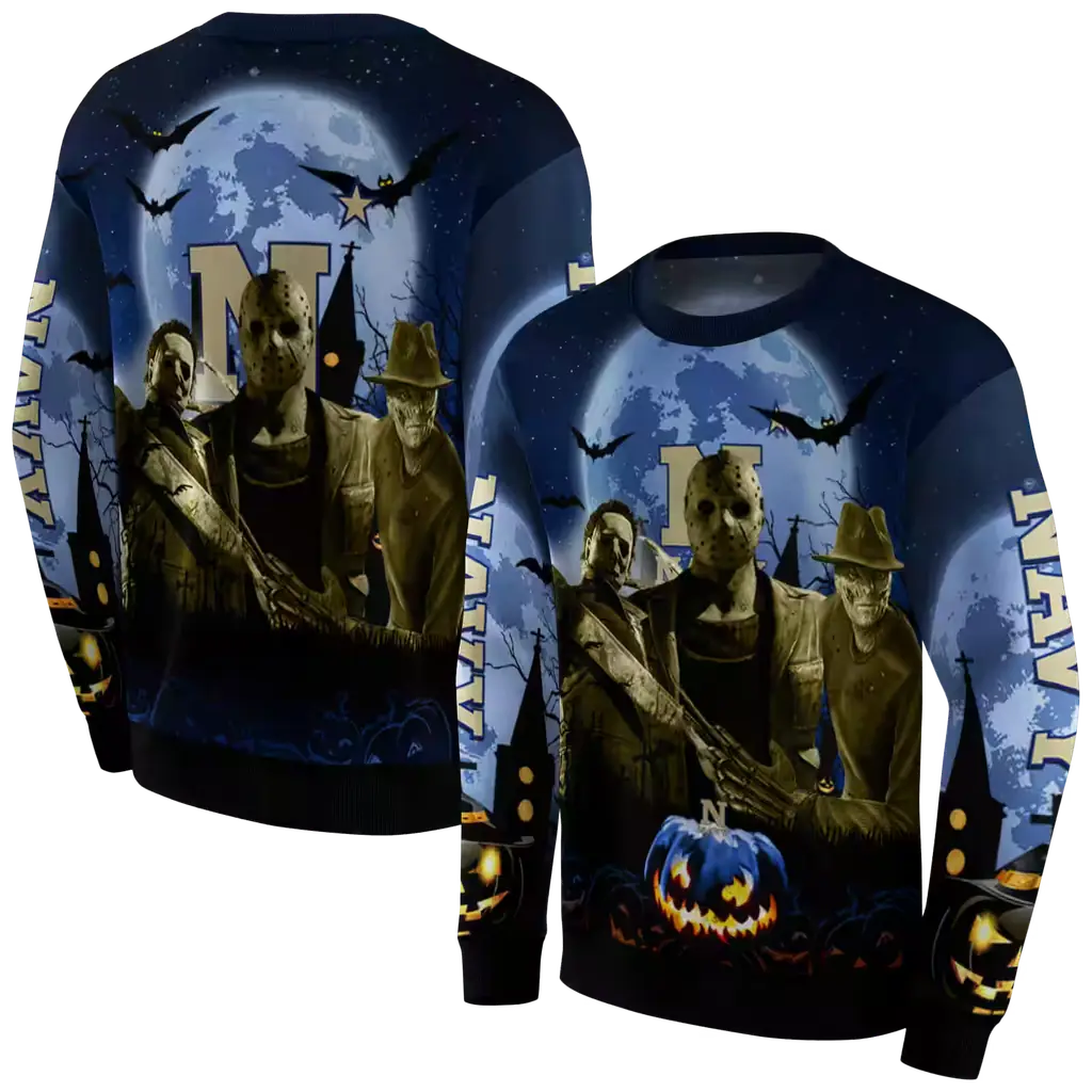 navy midshipmen halloween vibes blue black hoodie premium grade navy midshipmen halloween vibes blue black hoodie premium grade
