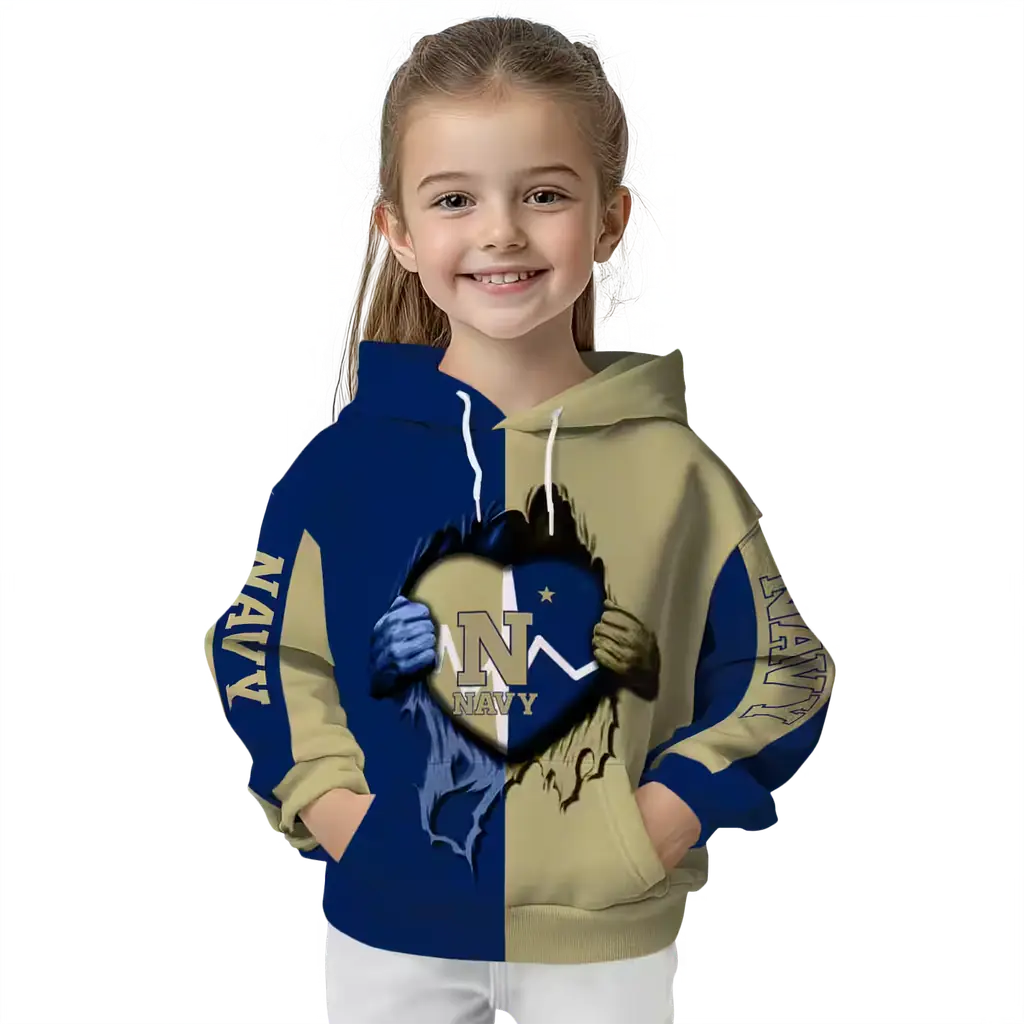 navy midshipmen heartbeat graphic blue hoodie top rated navy midshipmen heartbeat graphic blue hoodie top rated