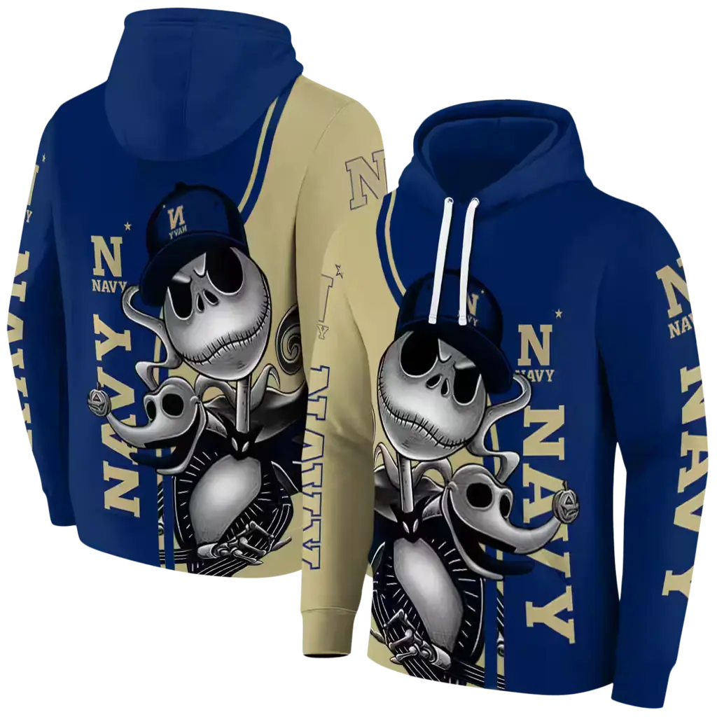 navy midshipmen jack skellington blue hoodie fashion forward navy midshipmen jack skellington blue hoodie fashion forward