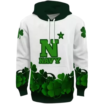 navy midshipmen lucky motif white green hoodie best selling
