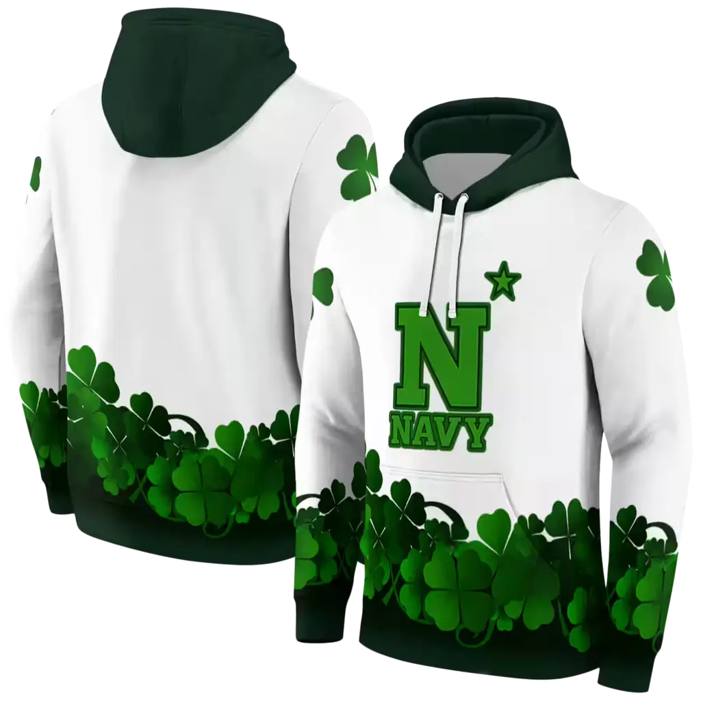 navy midshipmen lucky motif white green hoodie fashion forward navy midshipmen lucky motif white green hoodie fashion forward
