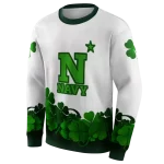 navy midshipmen lucky motif white green hoodie best selling