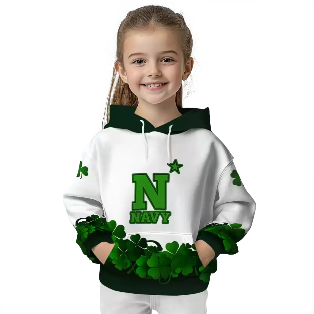 navy midshipmen lucky motif white green hoodie top rated navy midshipmen lucky motif white green hoodie top rated
