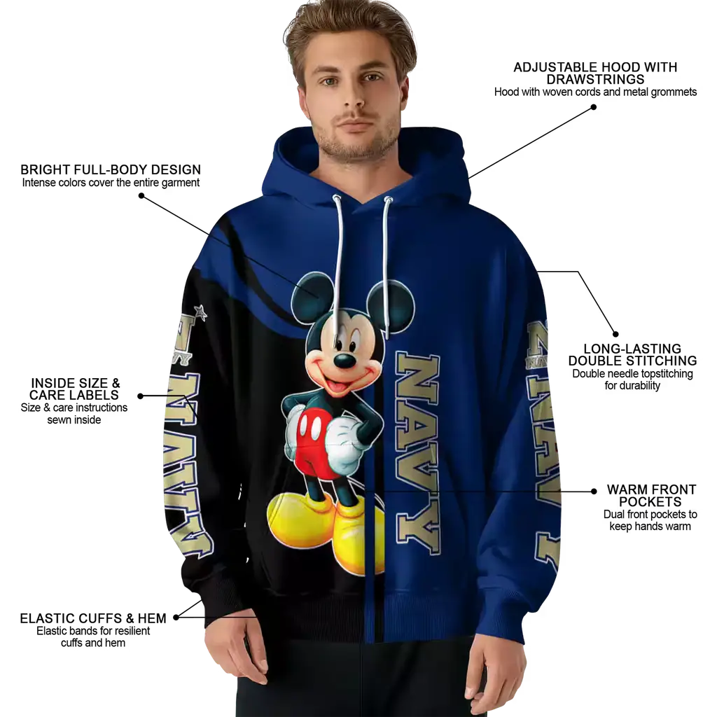 navy midshipmen mickey mouse blue black hoodie latest model navy midshipmen mickey mouse blue black hoodie latest model