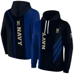 navy midshipmen monogram pattern blue hoodie best selling