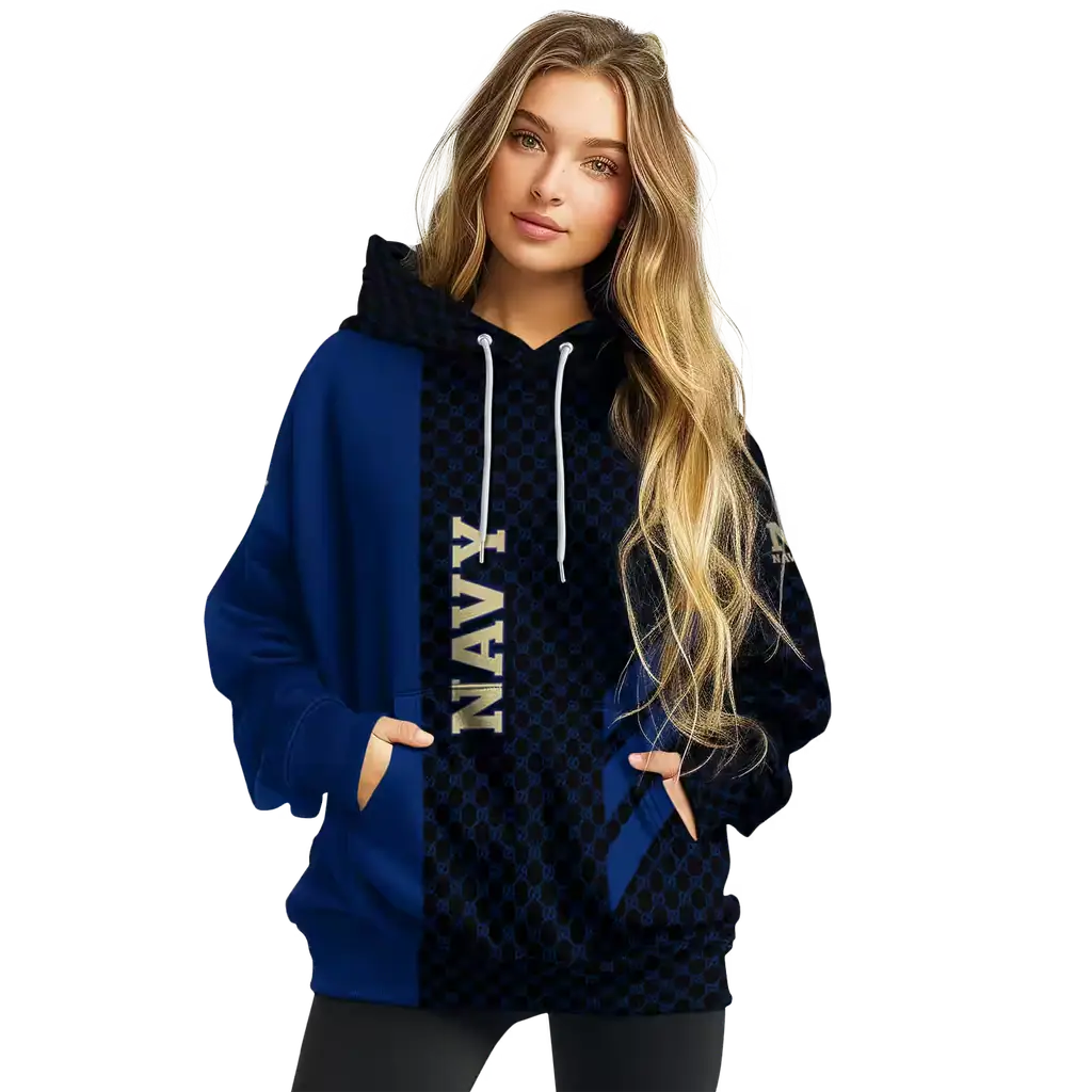 navy midshipmen monogram pattern blue hoodie high quality navy midshipmen monogram pattern blue hoodie high quality