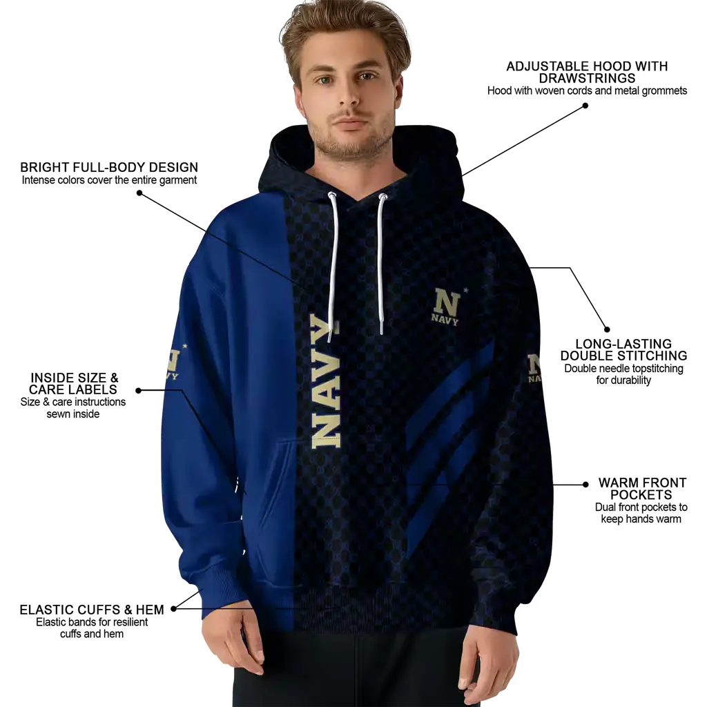 navy midshipmen monogram pattern blue hoodie latest model navy midshipmen monogram pattern blue hoodie latest model