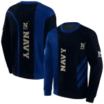 navy midshipmen monogram pattern blue hoodie best selling