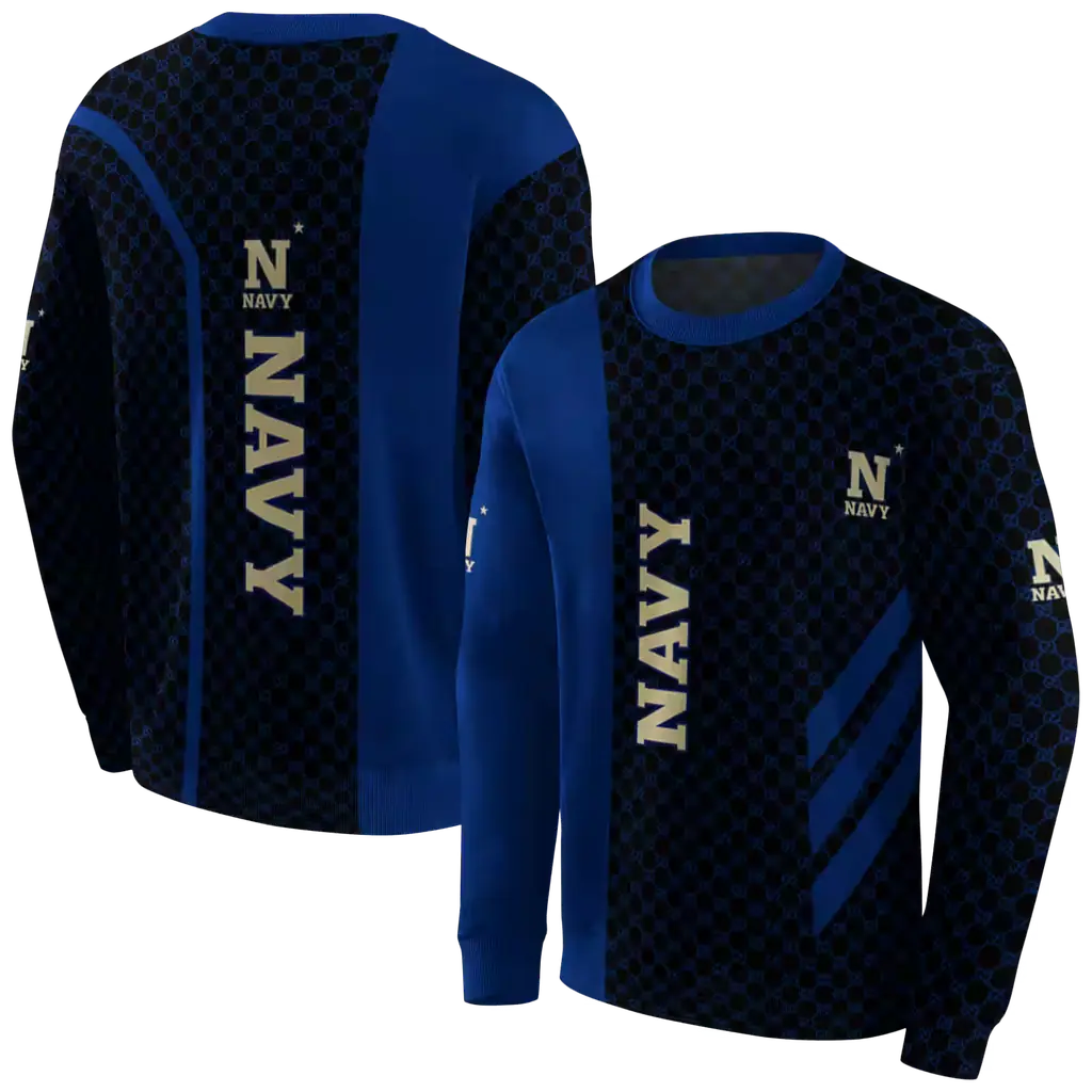 navy midshipmen monogram pattern blue hoodie premium grade navy midshipmen monogram pattern blue hoodie premium grade