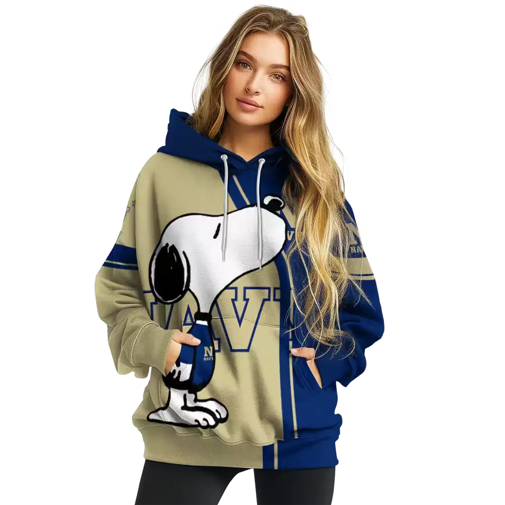 navy midshipmen playful snoopy blue hoodie high quality navy midshipmen playful snoopy blue hoodie high quality